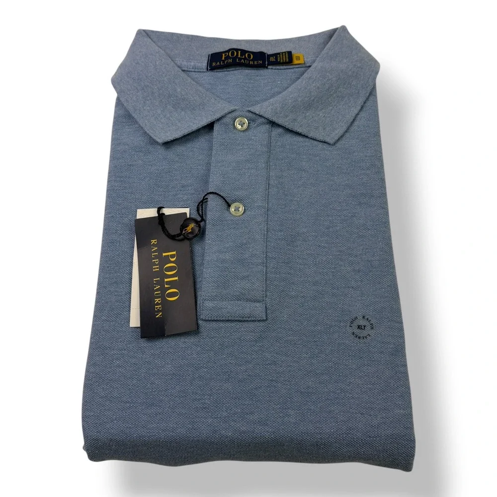 Polo Ralph Lauren Mens XLT Blue Heather Short Sleeve‎ Cotton Polo Shirt NWT